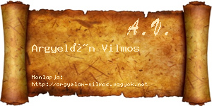 Argyelán Vilmos névjegykártya
