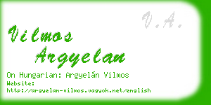 vilmos argyelan business card
